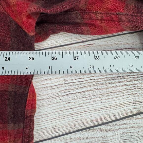 Pendleton Mason Plaid Flannel Button Down Shirt Mens XL Red Brown - Picture 11 of 12